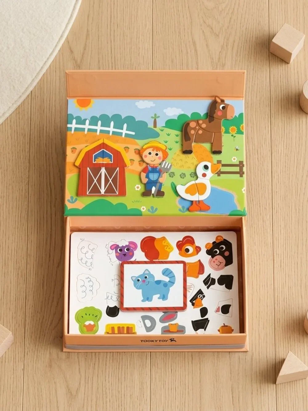NEW Montessori Magnetic Farm Puzzle Learning Game Educational Travel Toy Kids